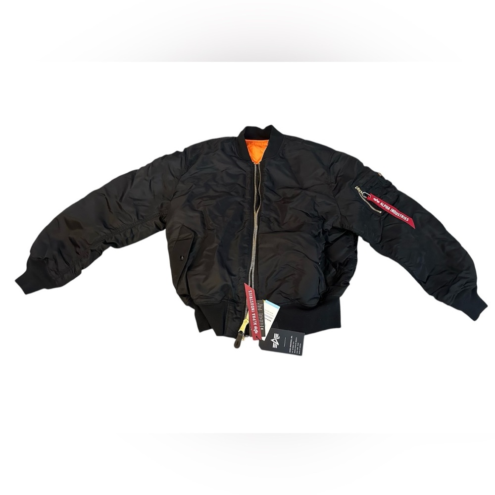 NWT Alpha Industries Black MA-1 Bomber Jacket XL